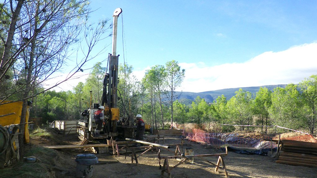 Image of a drill rig at the Muga project