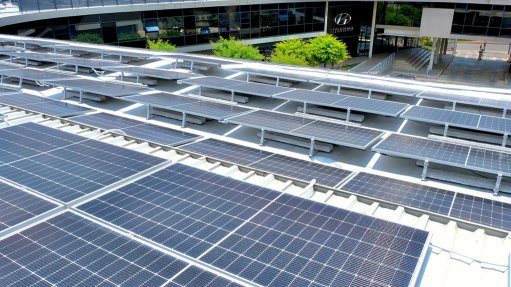 Image of the solar installation at Hyundai's head office in Bedfordview