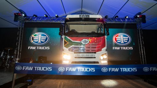 Image of FAW's 10 000th truck rolling off the assembly line in its Coega plant