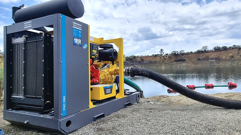 Image of pump to show that IPR now distributes Atlas Copco dewatering pumps in Southern Africa