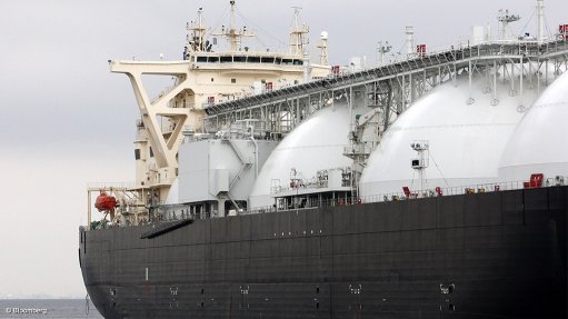 Image shows LNG transport vessel 
