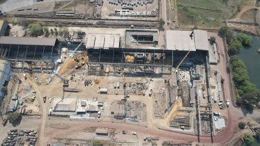 Aerial view of the steel project being developed on a brownfield site in Gauteng