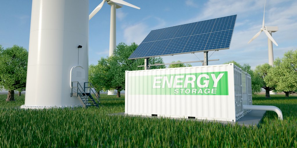 Image of wind/solar power for production of green hydrogen