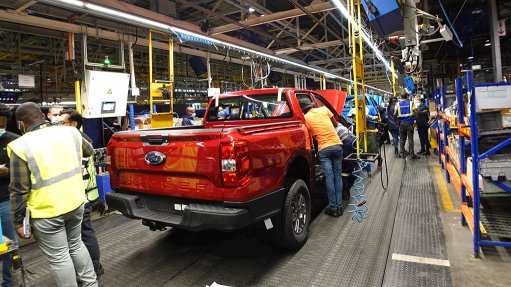 A view of the Ford Ranger factory in Pretoria