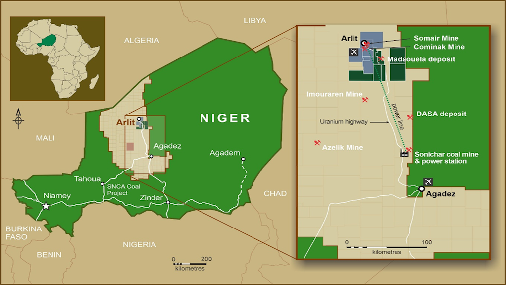 Location map of the Madaouela project