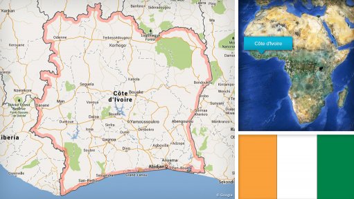 Image of Côte d'Ivoire map/flag