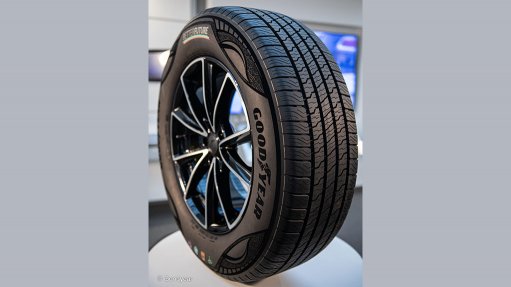 Image of the 90% recyclable Goodyear tyre