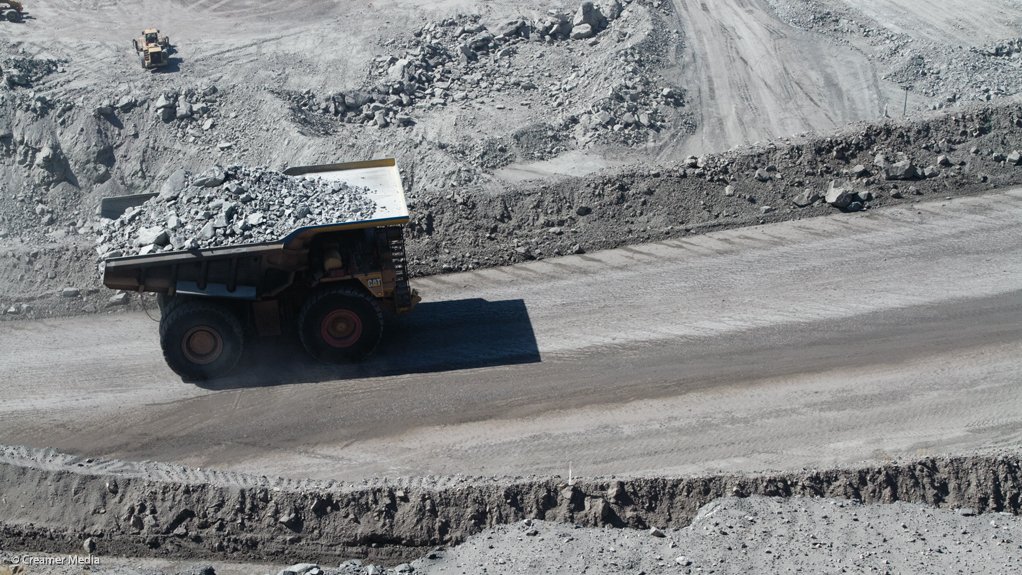 A truck transporting ore from the Venetia mine