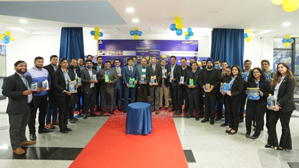 A group of people representing Assurance International Limited the official licensee of global tyre corporation Goodyear Tire & Rubber Company for Goodyear Lubricants at the unveiling of the new Lubricant oil range launch