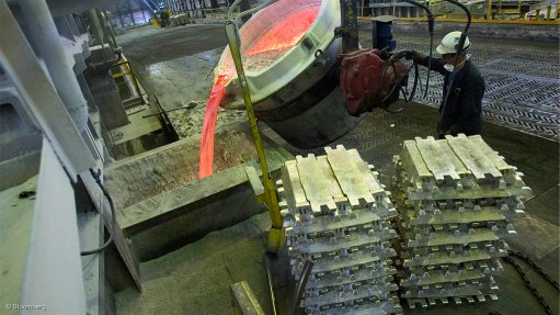 Image shows an aluminium smelter