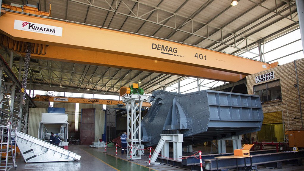 A large scalper Kwatani screen used in mining iron-ore, ready for testing at Kwatani