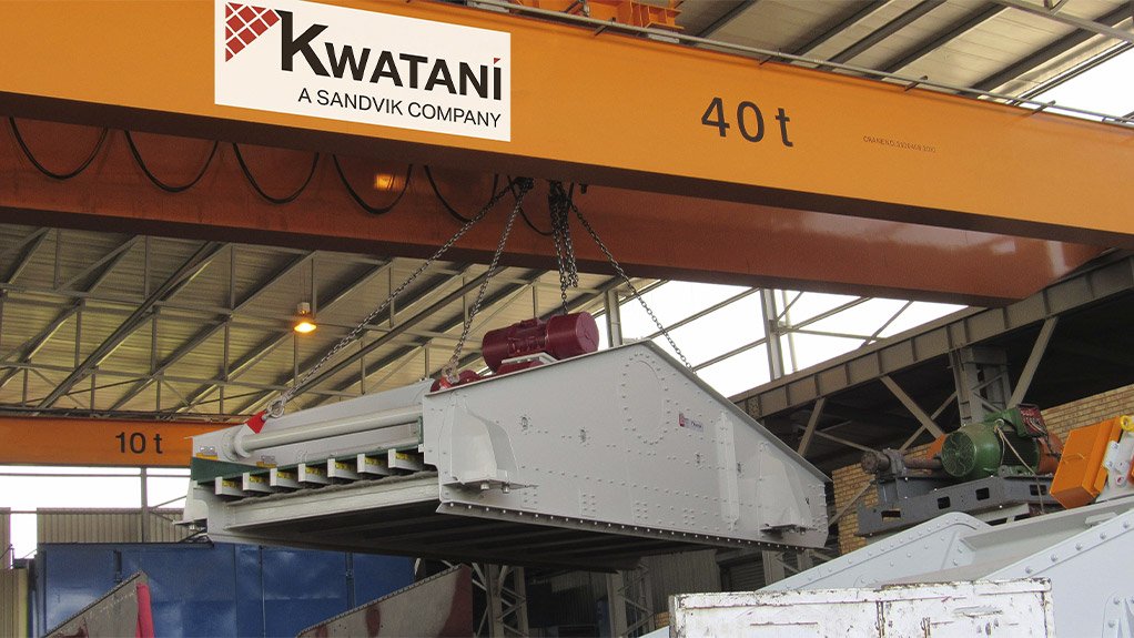 A motor driven single deck Kwatani screen for the zinc mining industry