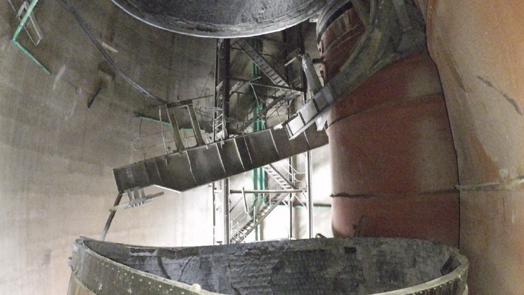 Supporting platform failure and unit 1 bend dislodged from vertical flue