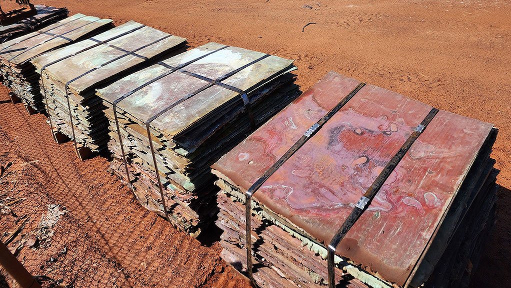 Image of pallets of copper cathodes