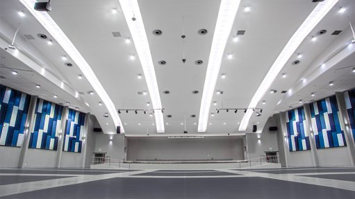An image of the inside of Tshwane University of Technology's new auditorium at the Ga-Rankuwa Campus with the LED lighting solution