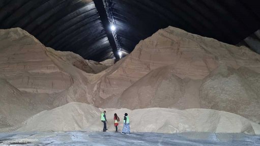 Inside a sugar silo at Durban export terminal 