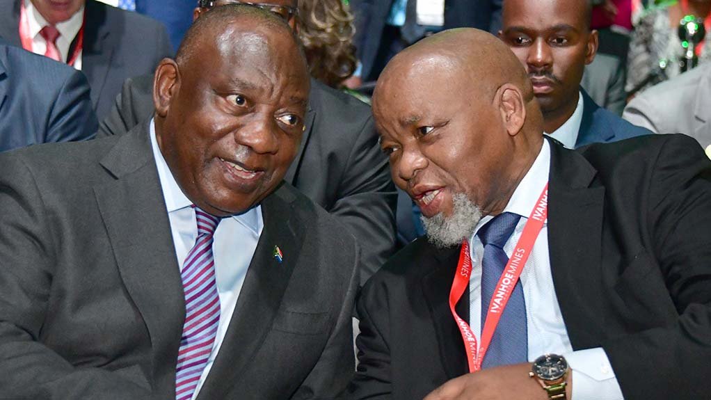 President Cyril Ramaphosa and Mineral Resources and Energy Minister Gwede Mantashe