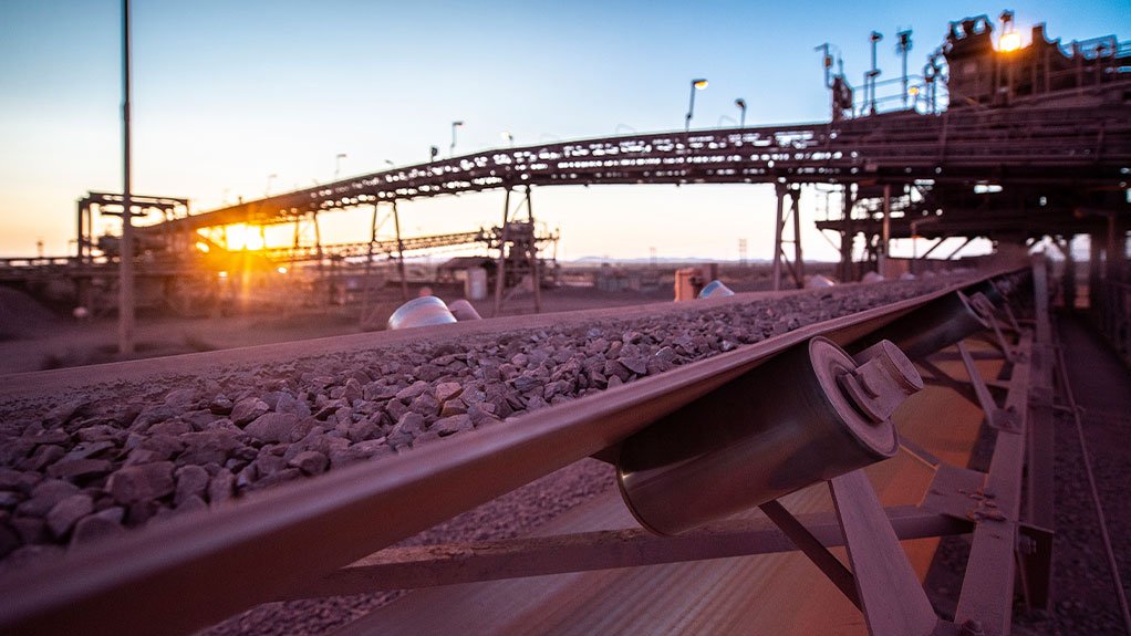 Iron-ore being conveyed at Kumba's Kolomela operation.