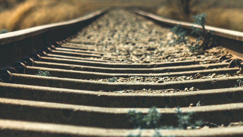 Railway track in arid, remote location.