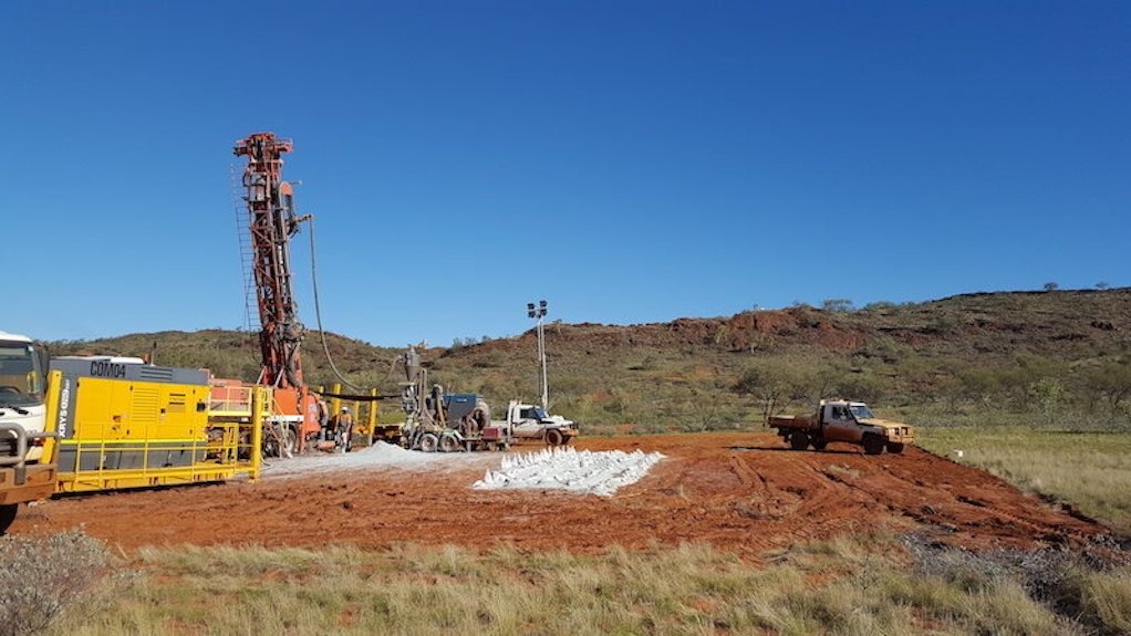 Image of drilling at the rockface of the Jervois project