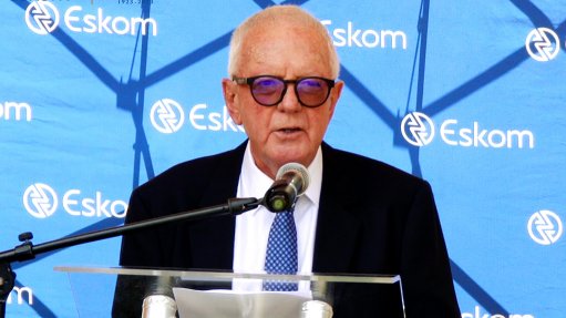 Former Eskom CEO Allen Morgan speaking at a ceremony held to retrieve the 1999 time capsule