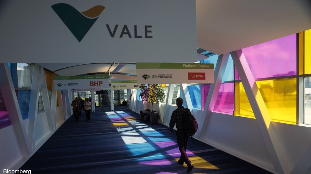 A Vale sign at the PDAC conference in Toronto in 2022.