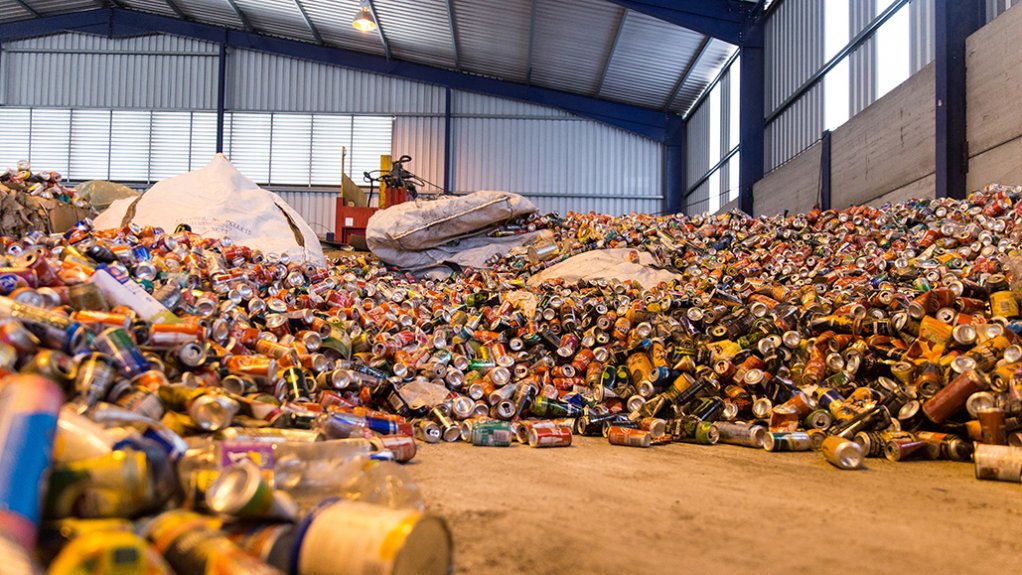 An image of cans in a sorting warehouse