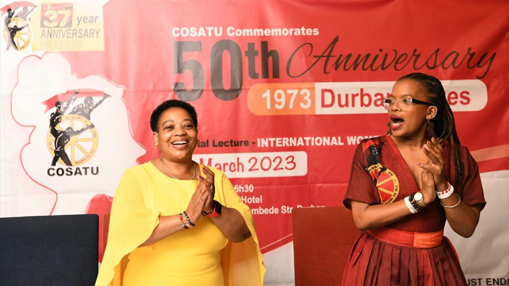 Image of KZN Premier Nomusa Dube-Ncube with COSATU President Zingiswa Losi