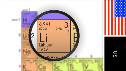Image of US flag and periodic table symbol for lithium