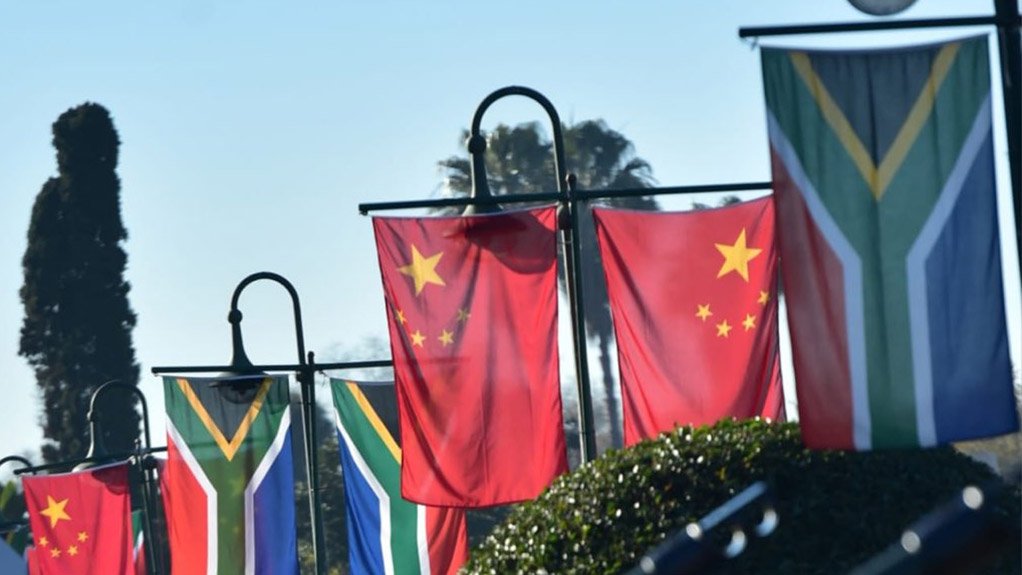 China/South Africa flags 