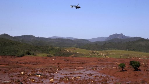 Devastation left in the wake of a tailings dam burst in Mariana, Brazil