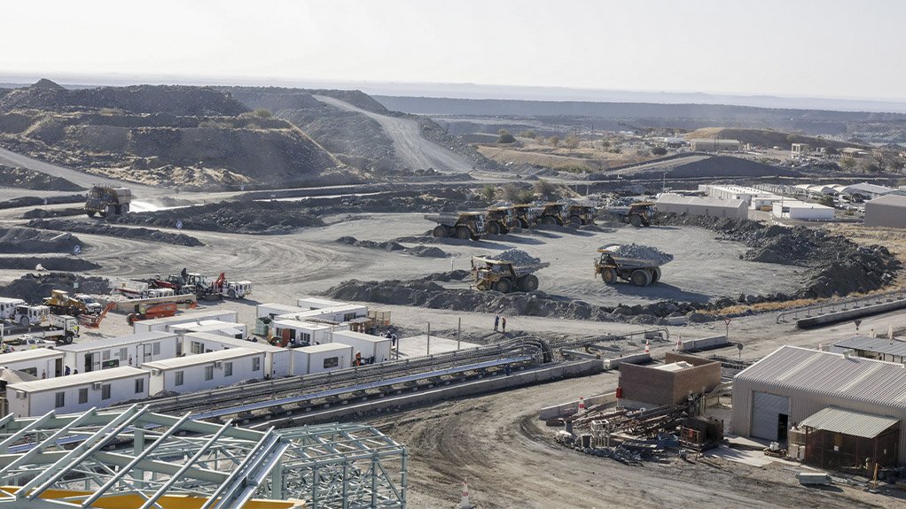 An image of Venetia's surface infrastructure and mining equipment from above