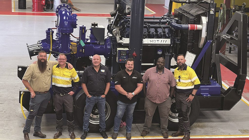 The IPR team prior to the pump leaving the company's facility in Jet Park