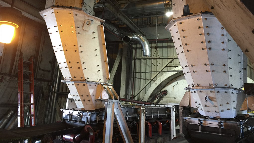 Two conveyor onto conveyor transfer chutes installed at a power plant in Wyoming