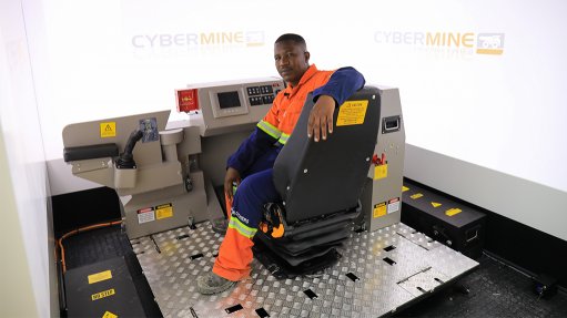 An employee at the state-of-the-art simulator training centre at Venetia Mine