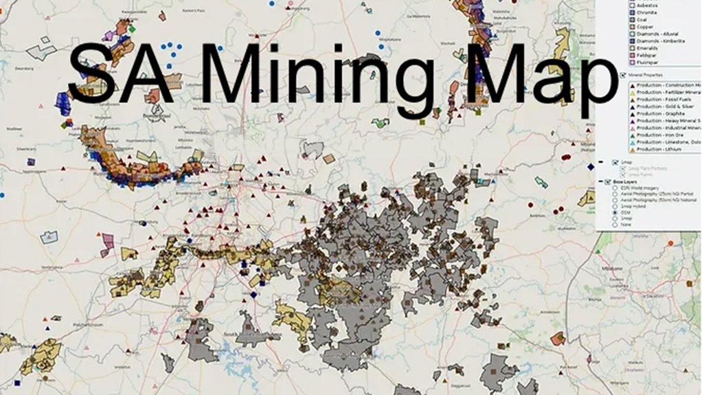 SA Mining Map published by AmaranthCX and 1Map.