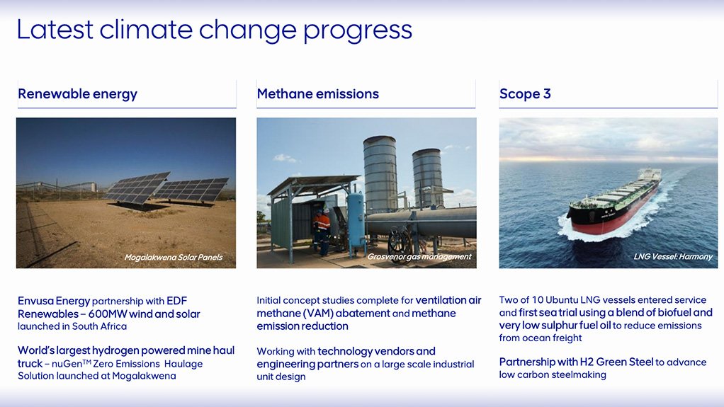 Anglo's latest climate change progress.