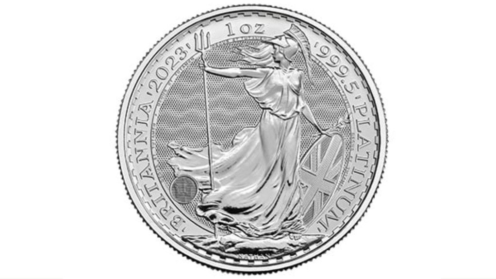 The reverse of a 1 oz platinum coin range minted by the UK Royal Mint