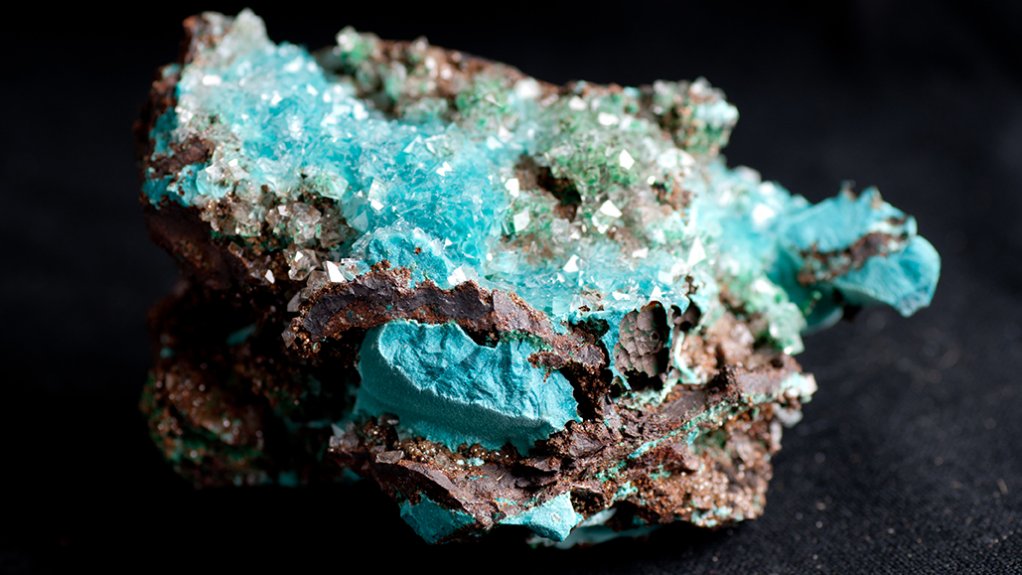 An image of a rosasite calcite mineral sample