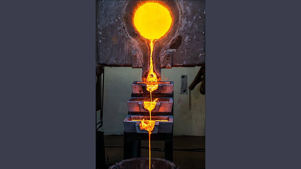 An image of a gold pour from Blyvoor Gold 