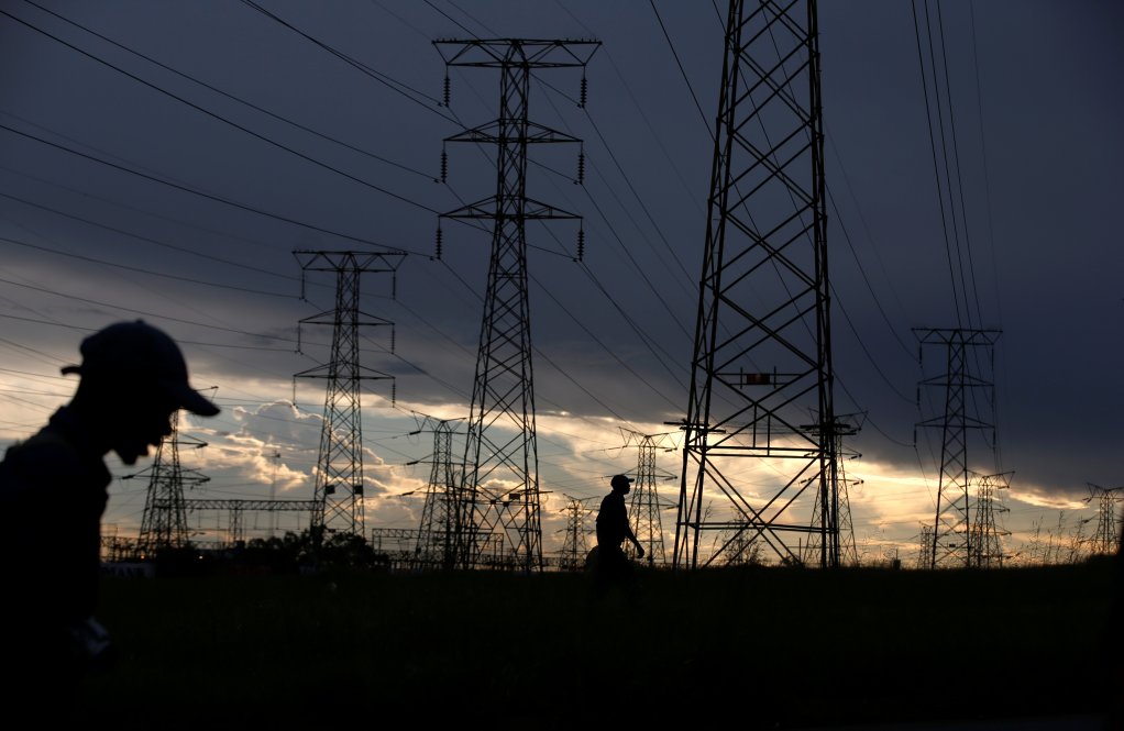 An image of electricity pylons 