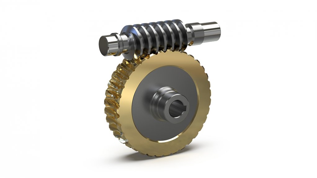 WORM GEAR
A worm gear consisting of a worm shaft (driven by the motor) and a bronze worm wheel