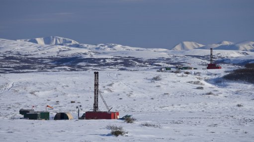 Image of drill rigs at the Pebble project