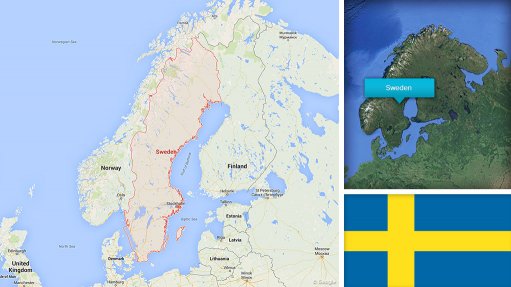 Image of Sweden map/flag
