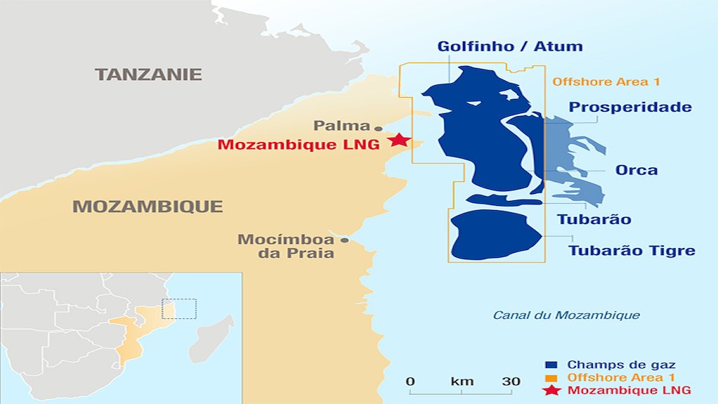 Location map of the Mozambique Area 1 field