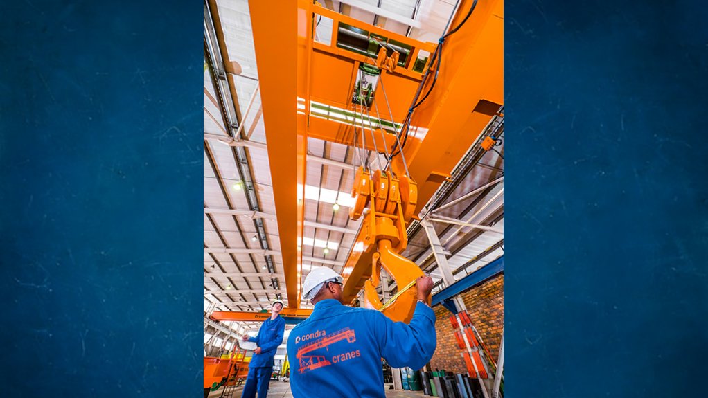 Typical overhead crane under test in Condra’s factory 