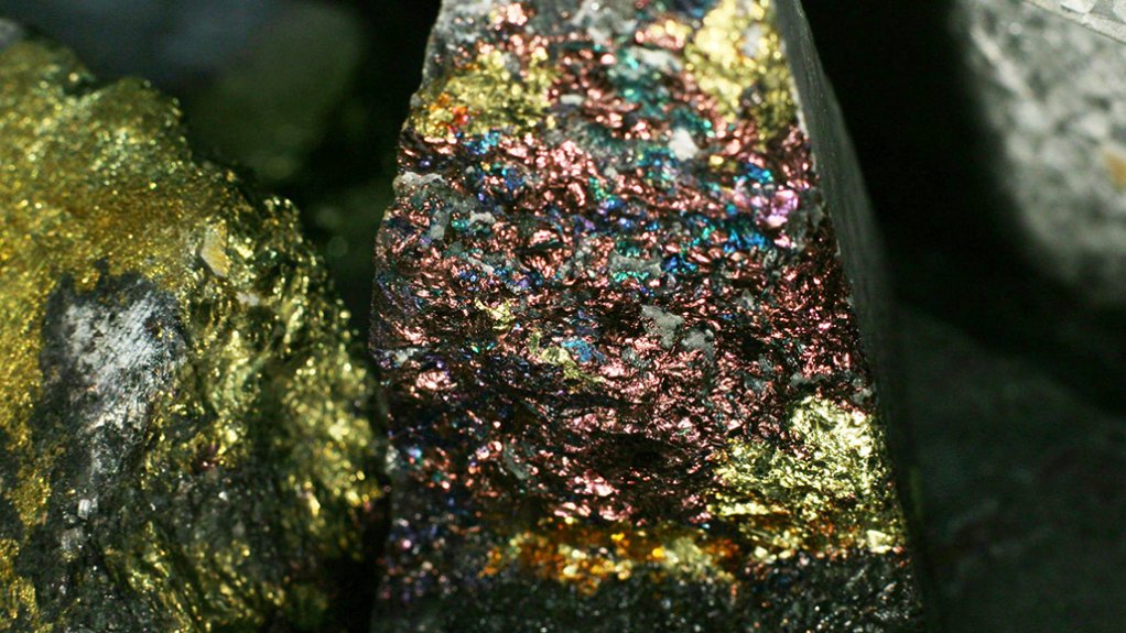 Colourful copper ore.