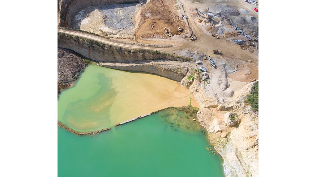 An emerald green brine pond at a lithium operation in Bolivia, in South America