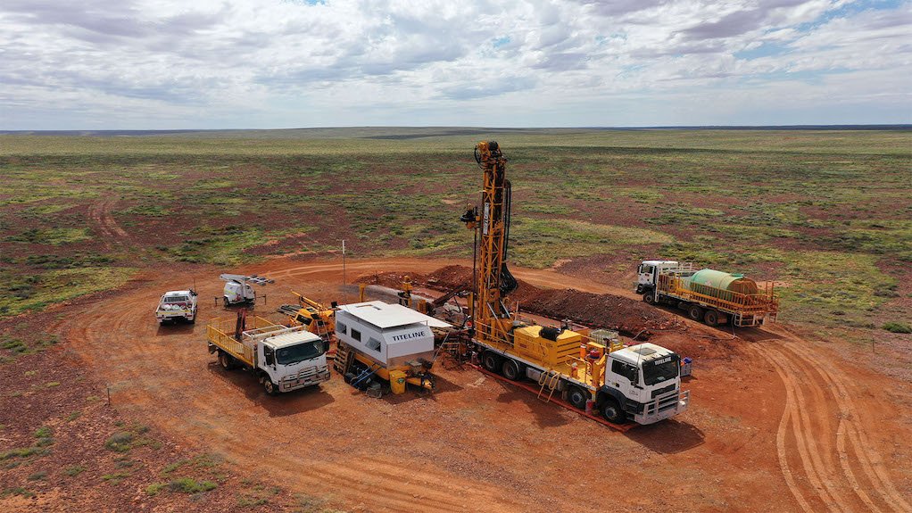 Image of a drill rig at the Elizabeth Creek copper/cobalt project