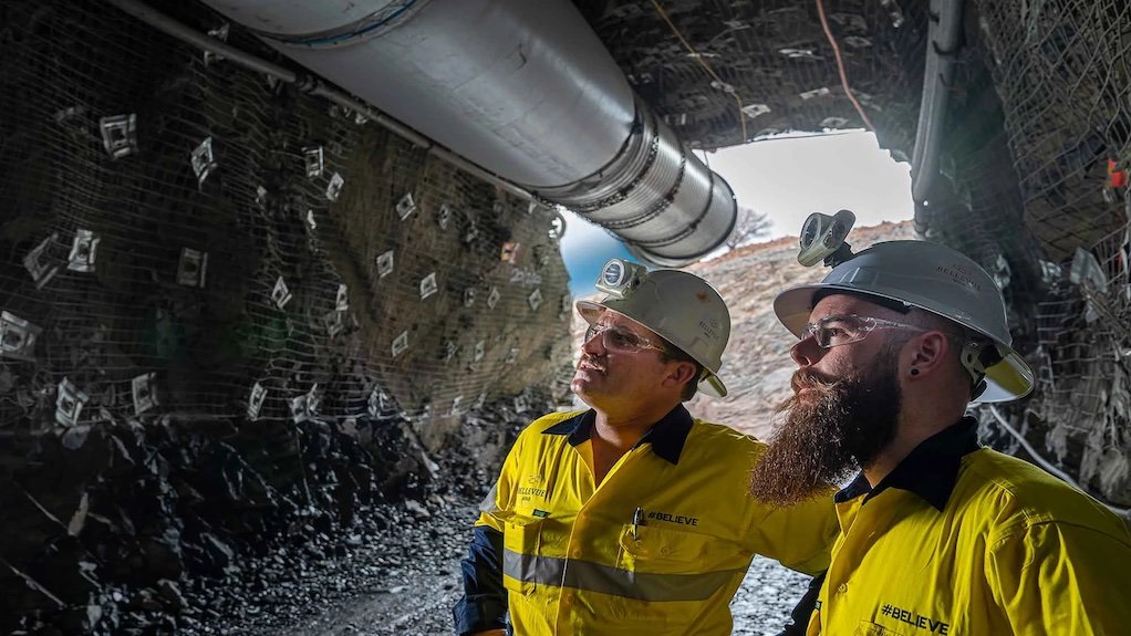 Image of men underground at the Bellevue